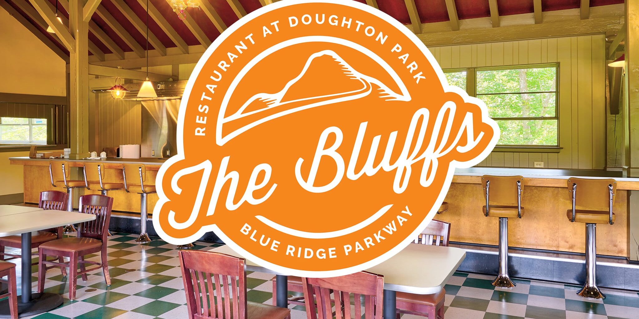 The Bluffs Blue Ridge Music Center Bluegrass Music In Galax Virginia   The Bluffs Interiior And Logo 2 2048x1024 